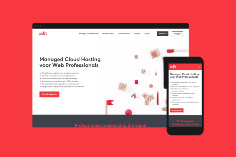 Adit's responsive website, seen on computer and Iphone mobile phone smartphone.