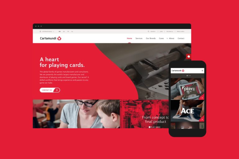 Cartamundi responsive website. Responsive website, bedrijfswebsite, mobiele website, website laten maken, grafisch bureau Antwerpen, webdesign, web development