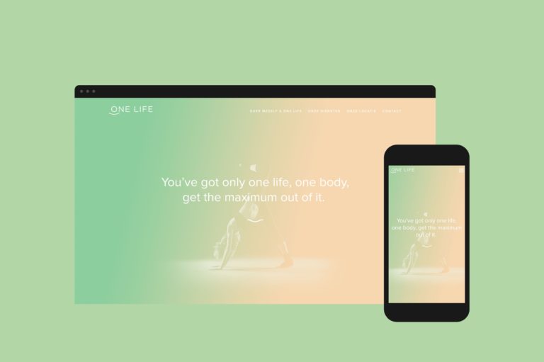 One Life responsive website. one-page website, google maps-integratie , geïntegreerde google maps, online agenda, contactformulier , eenvoudige website, website laten maken Antwerpen, responsive webdesign Antwerpen, grafisch bureau Antwerpen