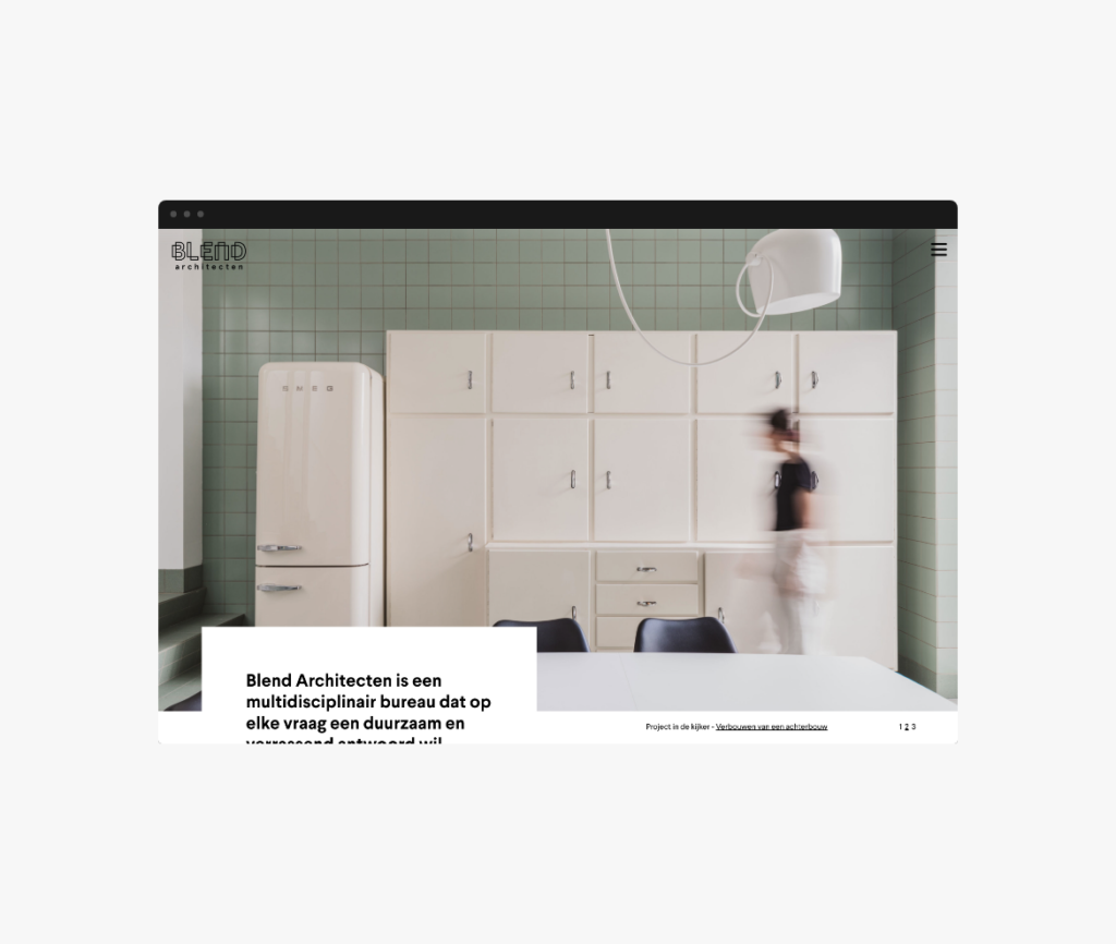 Blend architecten website fotografie cms wordpress antwerpen